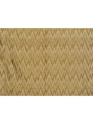 Beige Handloom Dupion Fabric from Pochampally with Ikat Weave