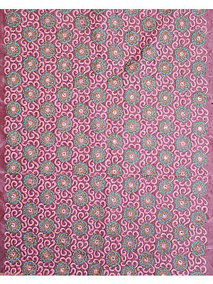 Fabric with Embroidered Flowers and Sequins