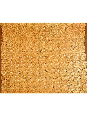 Fabric with Applique Roses and Sequins