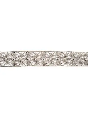 Cutwork Zardozi Floral Border Embroidered by Hand