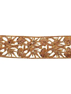 Cutwork Zardozi Floral Border Embroidered by Hand