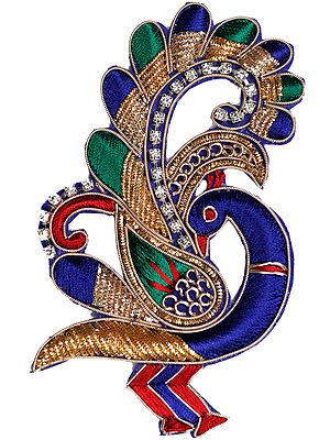Peacock Patch with Aari Embroidery and Stone Work