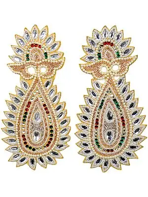 Ivory Designer Patch with Beadwork and Faux Pearls