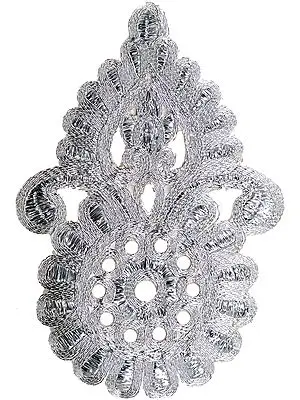 Silver Floral Patch with Metallic Threadwork