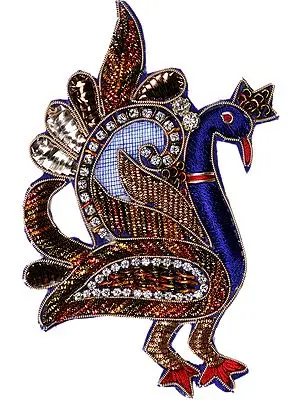 Multi-Color Peacock Patch with Zardori-work
