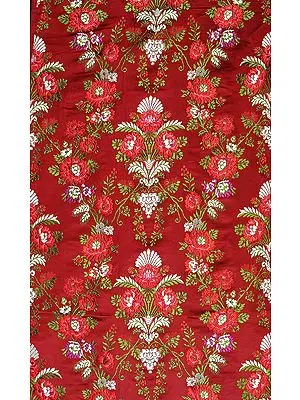 Cordovan-Red Tibetan Handloom Floral Brocade