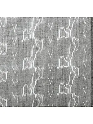 Frost-Gray Handloom Fabric from Pochampally with Ikat Weave