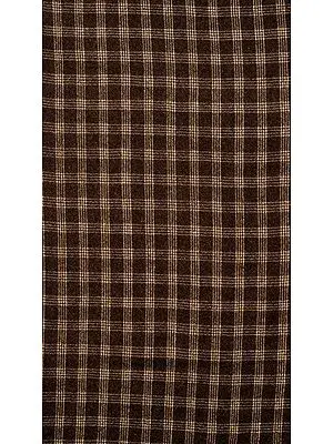 Bracken-Colored Tweed Fabric from Kullu with Woven Checks