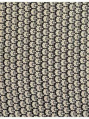 Black and Beige Colored Floral Printed Fabric from Jharkhand