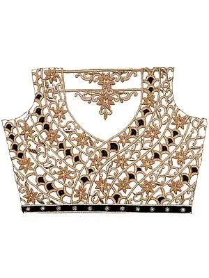 Designer Zardozi Choli Patch with Beadwork