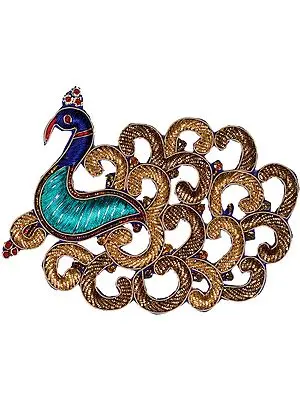 Multi-Color Peacock Patch with Zardori Embroidery