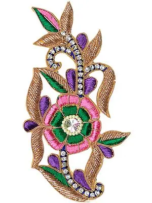 Multi-Color Floral Patch with Zardori Embroidery
