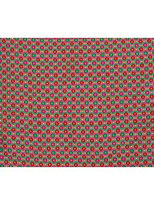 Multi-Color Floral Art Silk Fabric from Jaipur