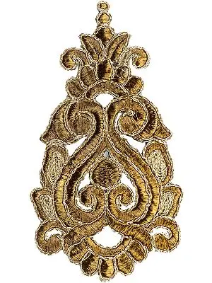 Metallic Zari Embroidered Floral Patch (Price per Pair)