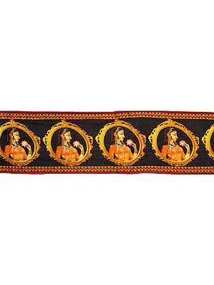 Phantom-Black Fabric Border with Digital-Printed Ladies
