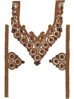 Floral Zardozi Neck and Sleeves Patch for Kurti