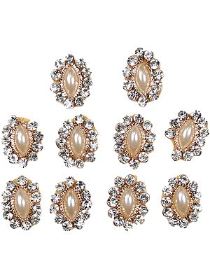 Pearl Small Patches with Stone-work (Price per 10 Patches)