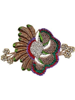 Multicolored Designer Embroidered Floral Patch with Stones