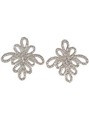 Pair of Silver Floral Patches