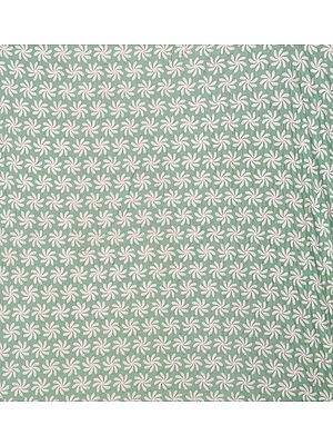 Pastel Fabric with All-Over Chikan Embroidered Flowers