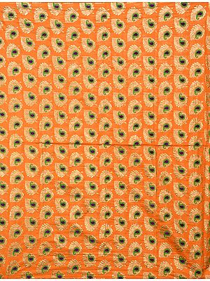 Costume Fabric with Zari-Woven Leaves and Paisleys