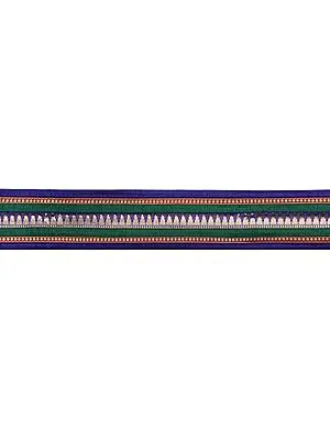 Tri-Color Fabric Border with Woven Golden Bootis