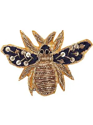Set of Five Zardosi Honey Bees Patch with Sequins