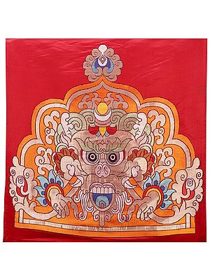 Tibetan Buddhist Symbol Wrathful Deity Handloom Patch from Banaras