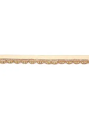 Pale-Gold Ribbon Border with Pearls and Crystals