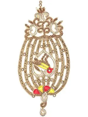 Zardosi Bird Cage Patch with Embellished Crystals