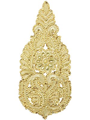 Zari Embroidered Floral Patch with Crystals and Stones