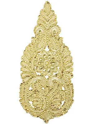 Zari Embroidered Floral Patch with Crystals and Stones