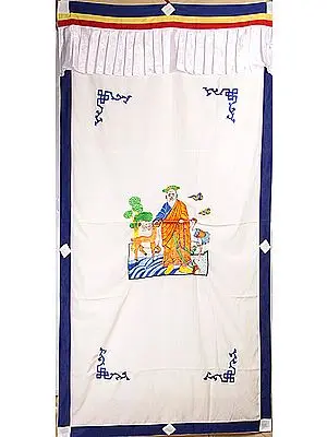The Six Symbols of Longevity (Embroidered) - Tibetan Buddhist Altar Curtain
