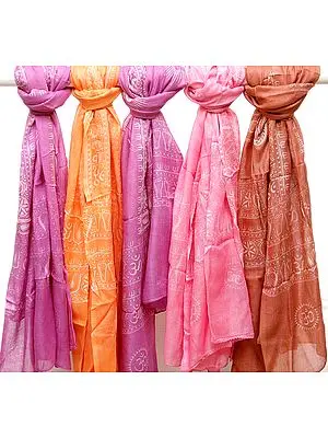 Lot of Five Prayer Scarves