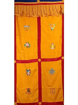 Tibetan Buddhist Ashtamangala  Altar Curtain