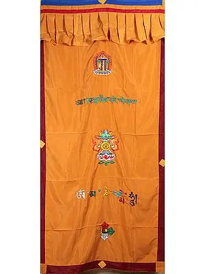 Embroidered Ashtamangala Altar Curtain