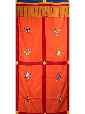 Ashtamangala Tibetan Altar Curtain