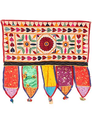 Embroidered Toran for the Doorstep with Mirrors