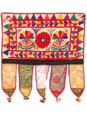 Floral Embroidered Toran for the Doorstep