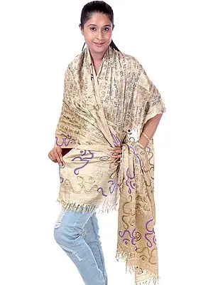 Om Gayatri Mantra Prayer Shawl