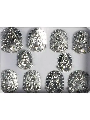 Silver Nail Bindis