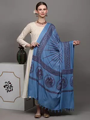 Hindu Prayer Shawl with Printed Dancing Shiva