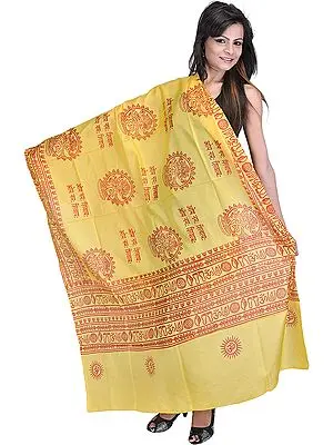 Om Namah Shivai Prayer Shawl with Printed Nataraja