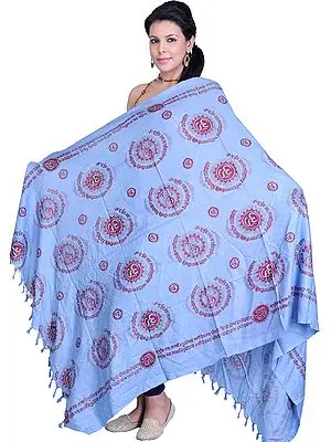 Forever-Blue Gayatri Mantra Prayer Shawl