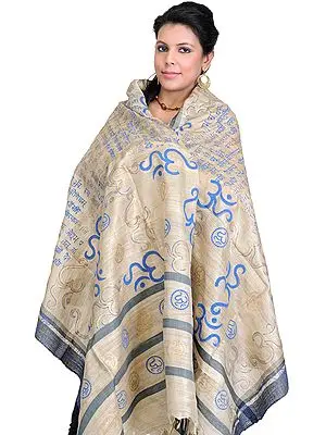 Om and Gayatri Mantra Prayer Shawl
