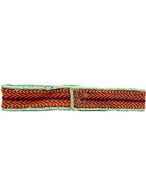 Wool Embroidered Wide Waist Belt from Haridwar