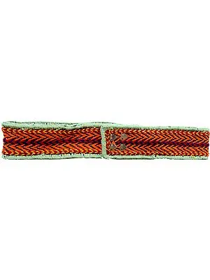 Wool Embroidered Wide Waist Belt from Haridwar