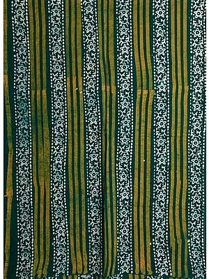 Evergreen Batik-Dyed Curtain with Printed Stripes