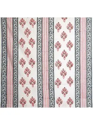 Snow-White Curtain with Floral Printed