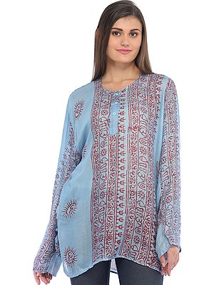 Sanatan Dharma Kurti Top with Printed Religious Motifs